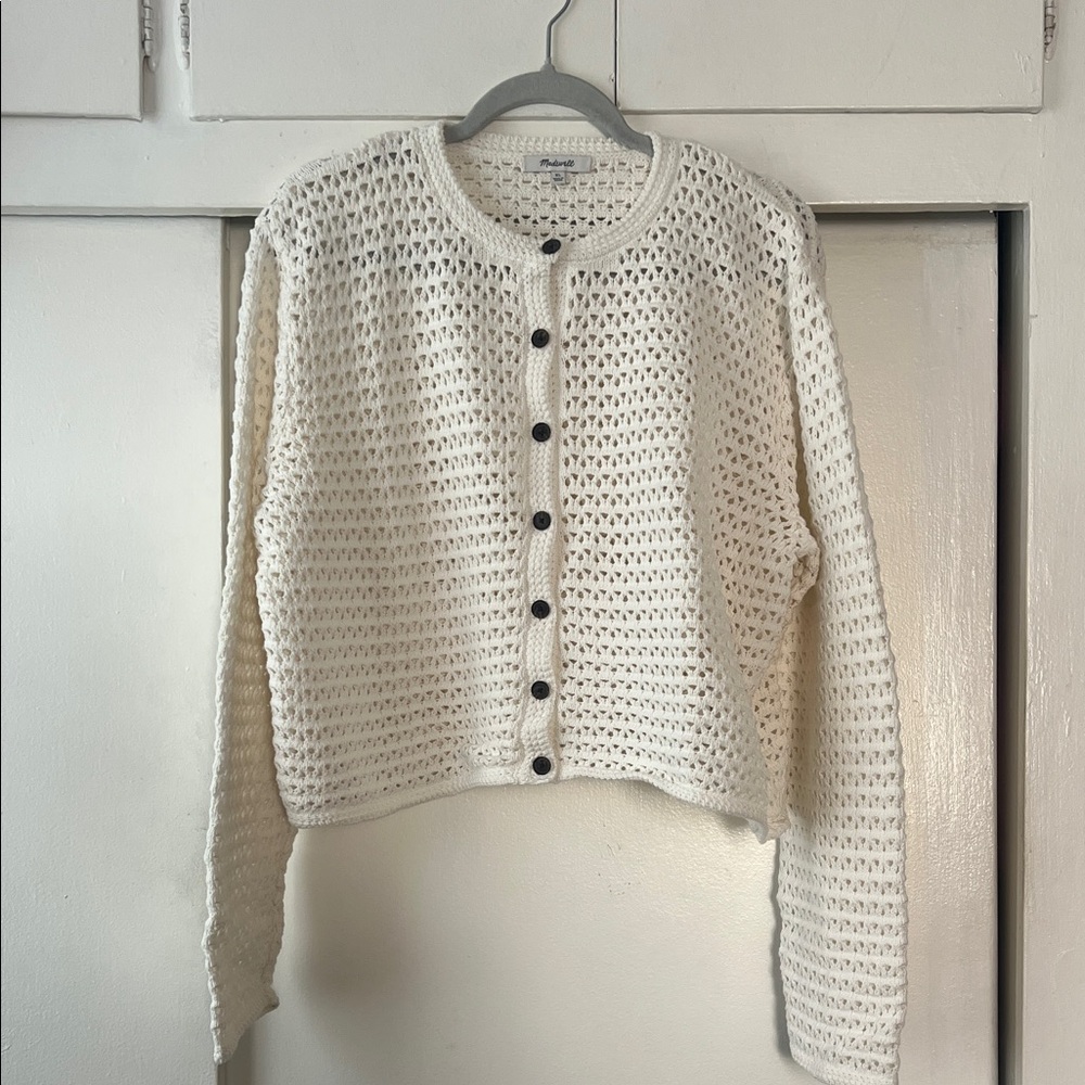 Madewell Open Stitch Crewneck Cardigan